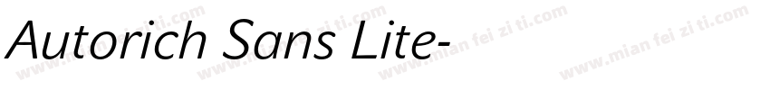 Autorich Sans Lite字体转换